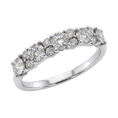 1 ct. T.W. Lab-Grown Diamond Round Band Engagement Ring in Sterling Silver or 14K Gold over Silver