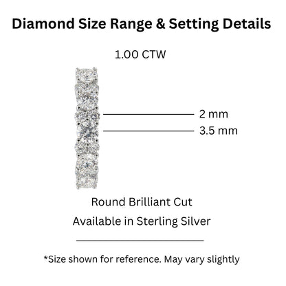 1 ct. T.W. Lab-Grown Diamond Round Band Engagement Ring in Sterling Silver or 14K Gold over Silver