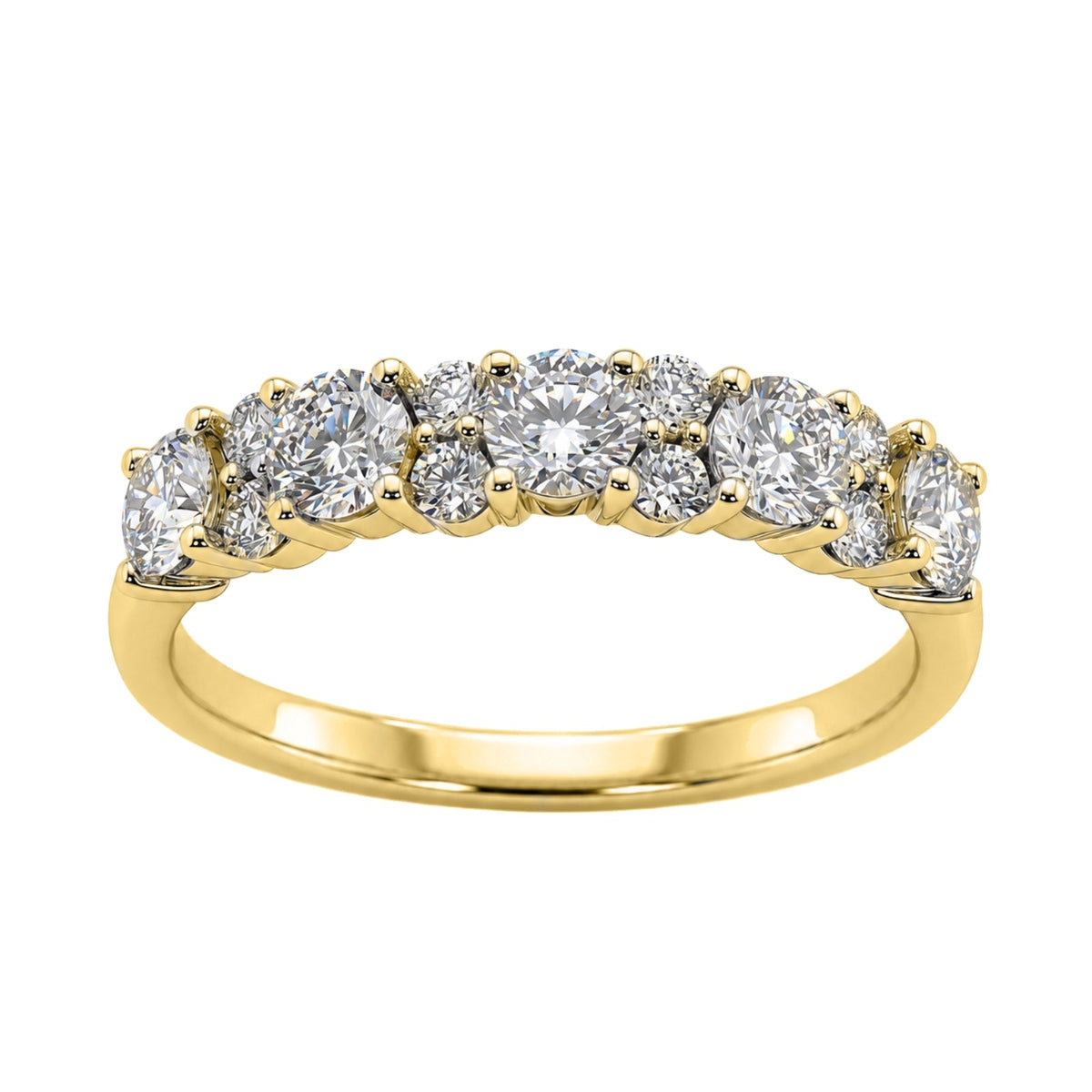 1 ct. T.W. Lab-Grown Diamond Round Band Engagement Ring in Sterling Silver or 14K Gold over Silver