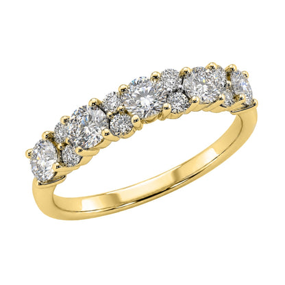 1 ct. T.W. Lab-Grown Diamond Round Band Engagement Ring in Sterling Silver or 14K Gold over Silver