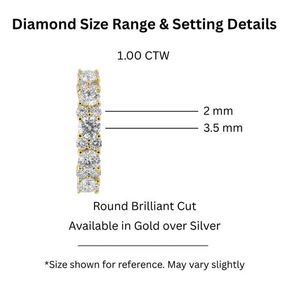 1 ct. T.W. Lab-Grown Diamond Round Band Engagement Ring in Sterling Silver or 14K Gold over Silver
