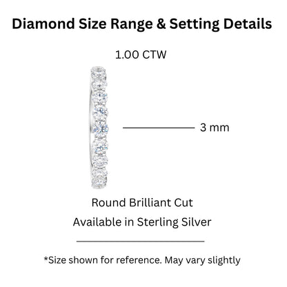 1 ct. T.W. Lab-Grown Diamond Round Band Engagement Ring in Sterling Silver or 14K Gold over Silver