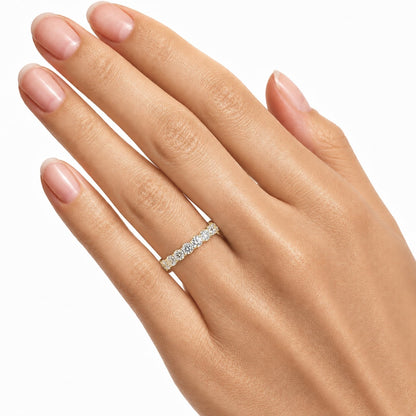 1 ct. T.W. Lab-Grown Diamond Round Band Engagement Ring in Sterling Silver or 14K Gold over Silver