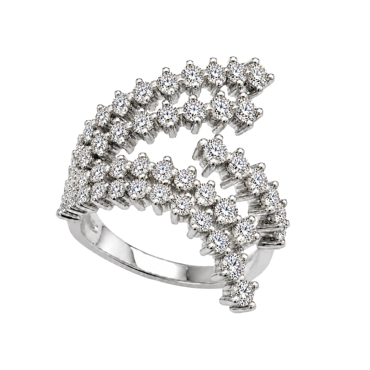2 ct. T.W. Lab-Grown Diamond Round Statement Engagement Ring in Sterling Silver or 14K Gold over Silver