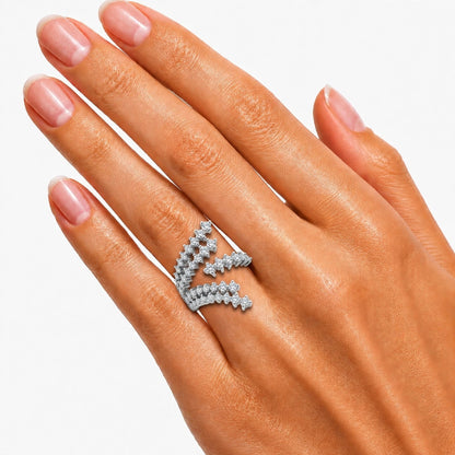 2 ct. T.W. Lab-Grown Diamond Round Statement Engagement Ring in Sterling Silver or 14K Gold over Silver