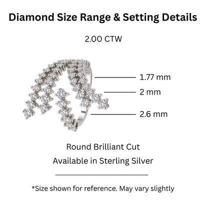 2 ct. T.W. Lab-Grown Diamond Round Statement Engagement Ring in Sterling Silver or 14K Gold over Silver