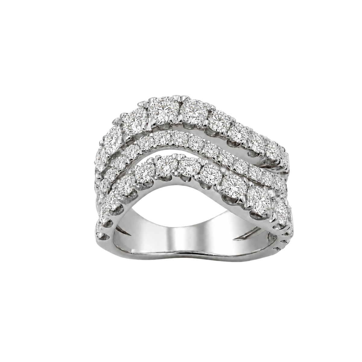 3 ct. T.W. Lab-Grown Diamond Round Statement Engagement Ring in Sterling Silver or 14K Gold over Silver