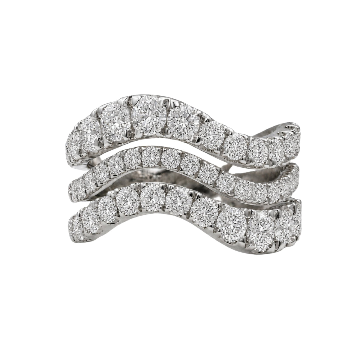 3 ct. T.W. Lab-Grown Diamond Round Statement Engagement Ring in Sterling Silver or 14K Gold over Silver