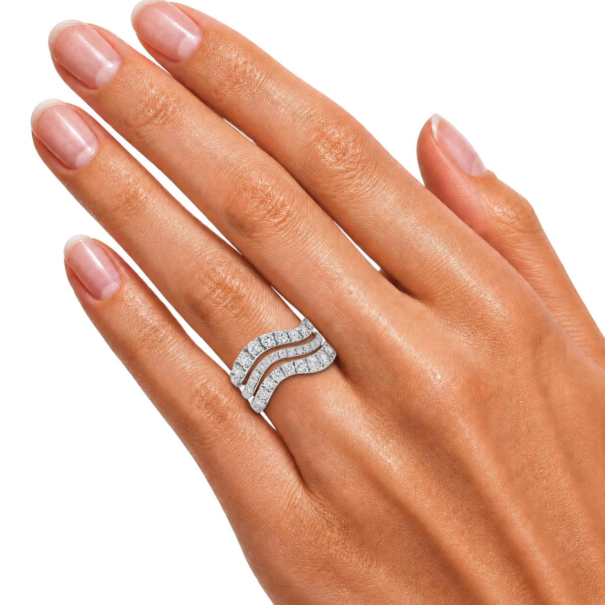 3 ct. T.W. Lab-Grown Diamond Round Statement Engagement Ring in Sterling Silver or 14K Gold over Silver
