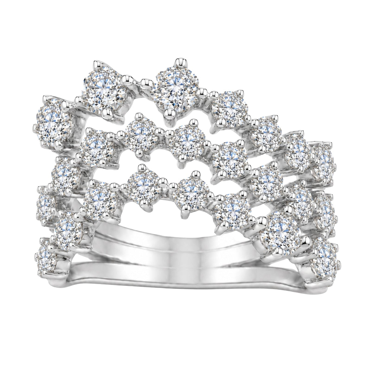 3 ct. T.W. Lab-Grown Diamond Round Statement Engagement Ring in Sterling Silver or 14K Gold over Silver