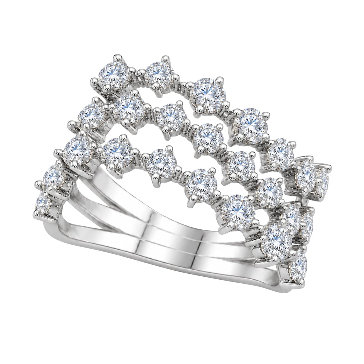 3 ct. T.W. Lab-Grown Diamond Round Statement Engagement Ring in Sterling Silver or 14K Gold over Silver