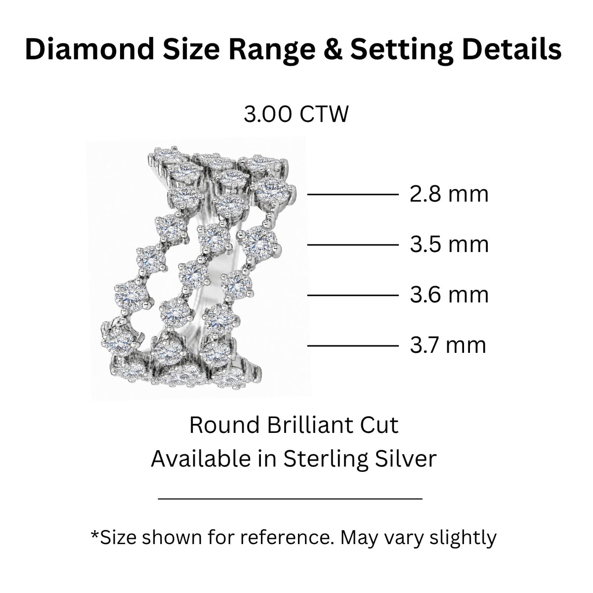 3 ct. T.W. Lab-Grown Diamond Round Statement Engagement Ring in Sterling Silver or 14K Gold over Silver