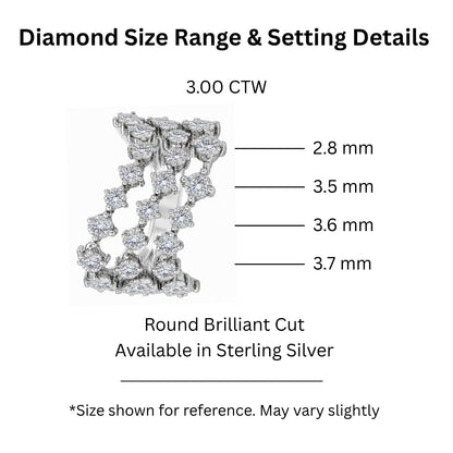 3 ct. T.W. Lab-Grown Diamond Round Statement Engagement Ring in Sterling Silver or 14K Gold over Silver