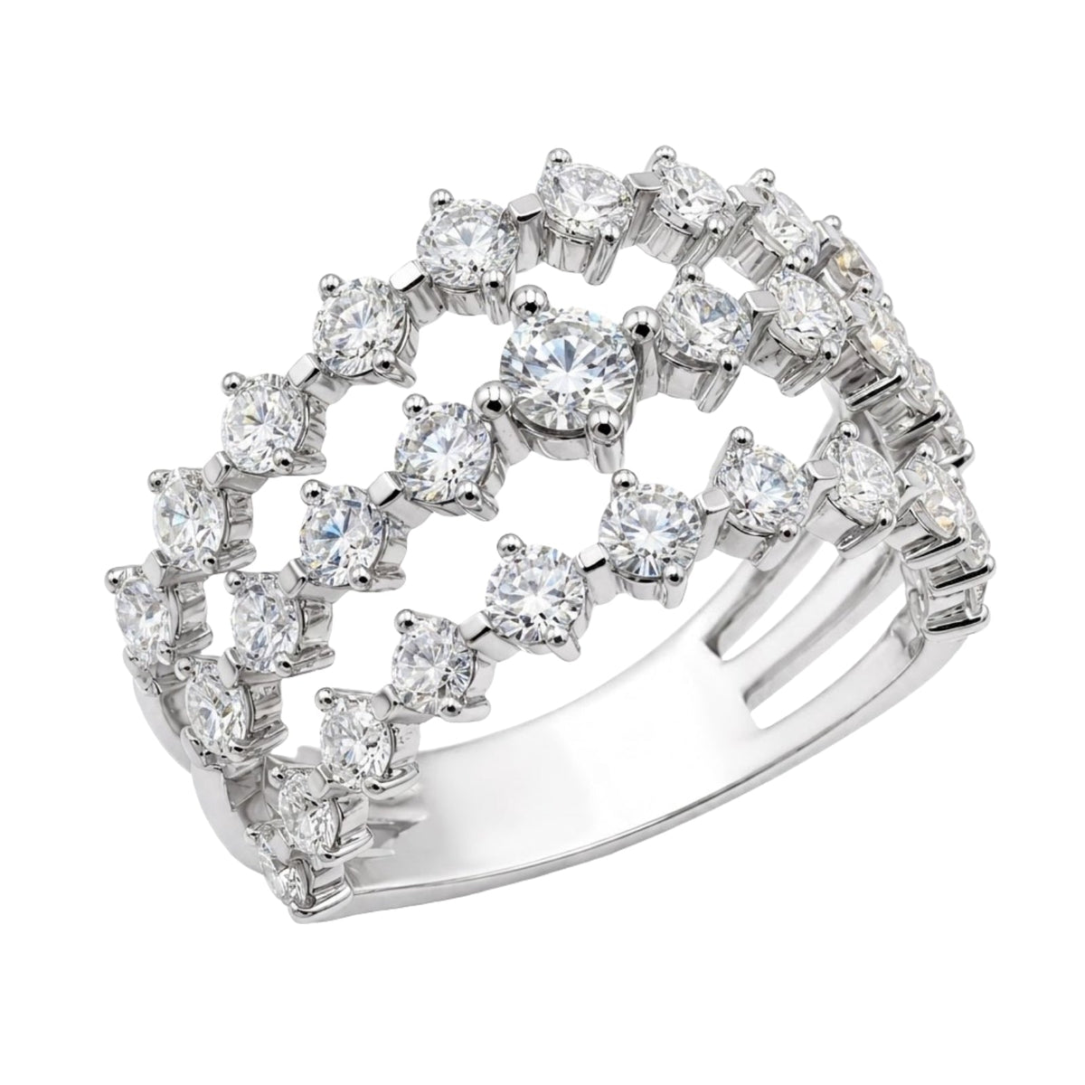 2 ct. T.W. Lab-Grown Diamond Round Statement Engagement Ring in Sterling Silver or 14K Gold over Silver