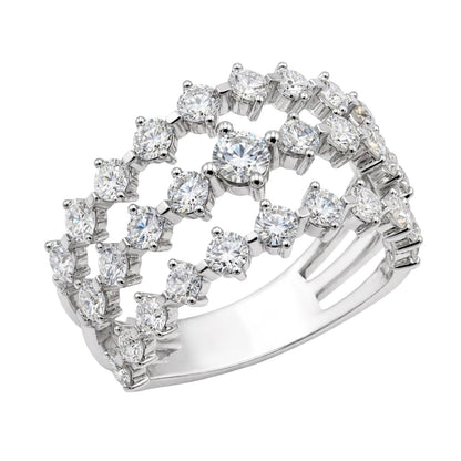 2 ct. T.W. Lab-Grown Diamond Round Statement Engagement Ring in Sterling Silver or 14K Gold over Silver