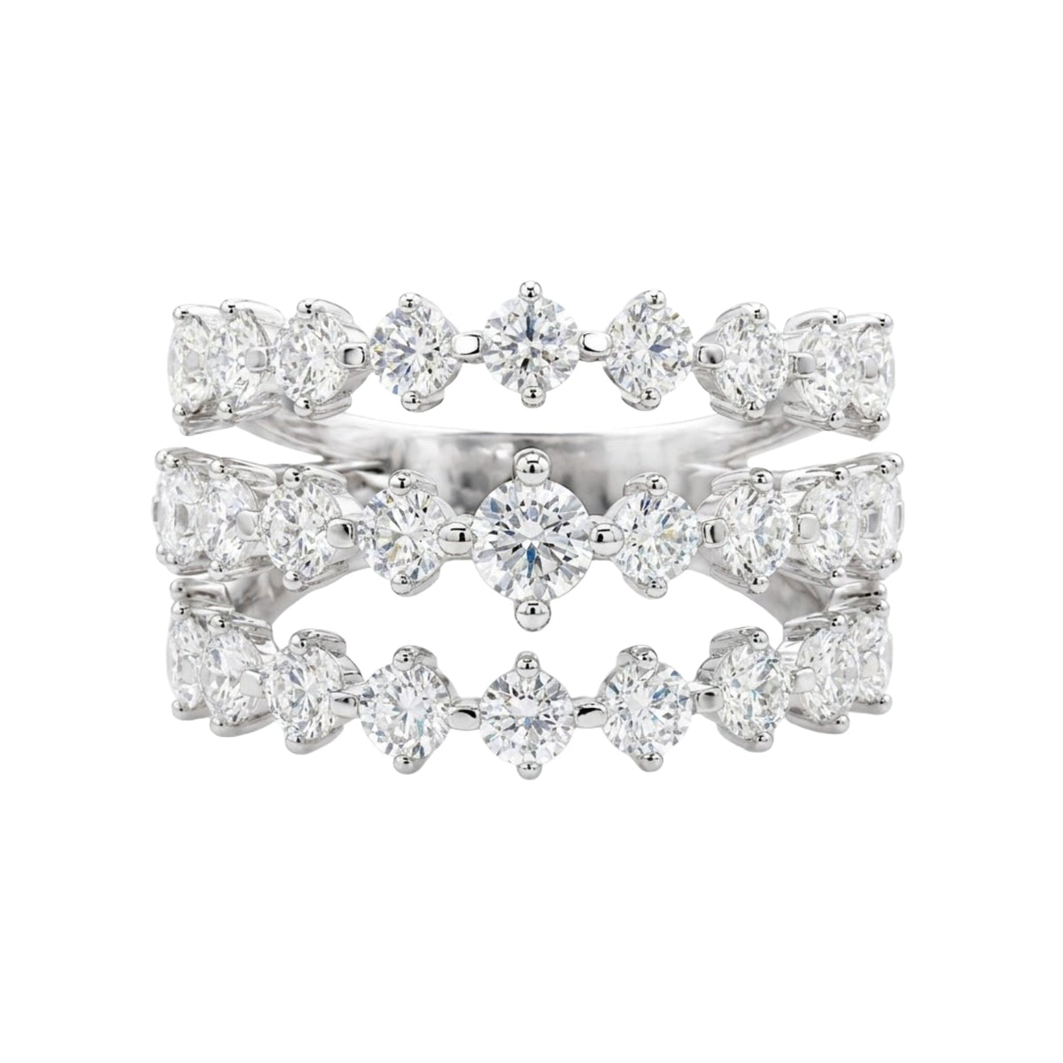 2 ct. T.W. Lab-Grown Diamond Round Statement Engagement Ring in Sterling Silver or 14K Gold over Silver