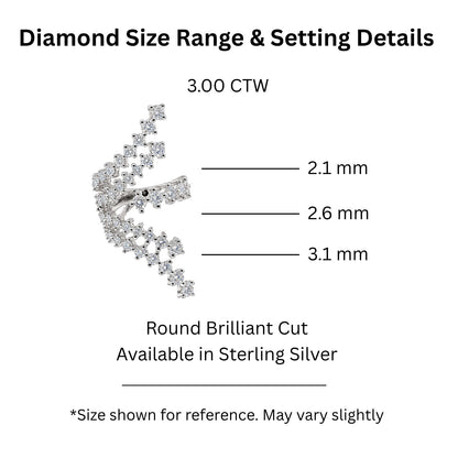 3 ct. T.W. Lab-Grown Diamond Round Statement Engagement Ring in Sterling Silver or 14K Gold over Silver