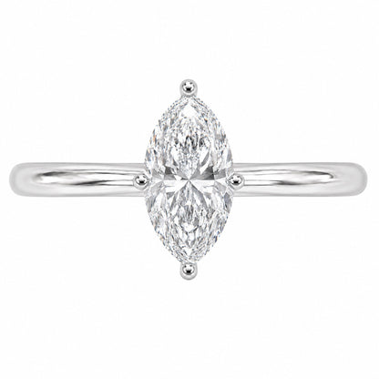Lab-Grown Diamond Marquise Cut Solitaire Engagement Ring in 14K White Gold or 14K Yellow Gold