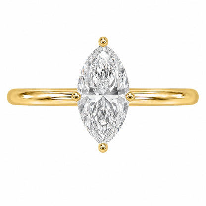 Lab-Grown Diamond Marquise Cut Solitaire Engagement Ring in 14K White Gold or 14K Yellow Gold