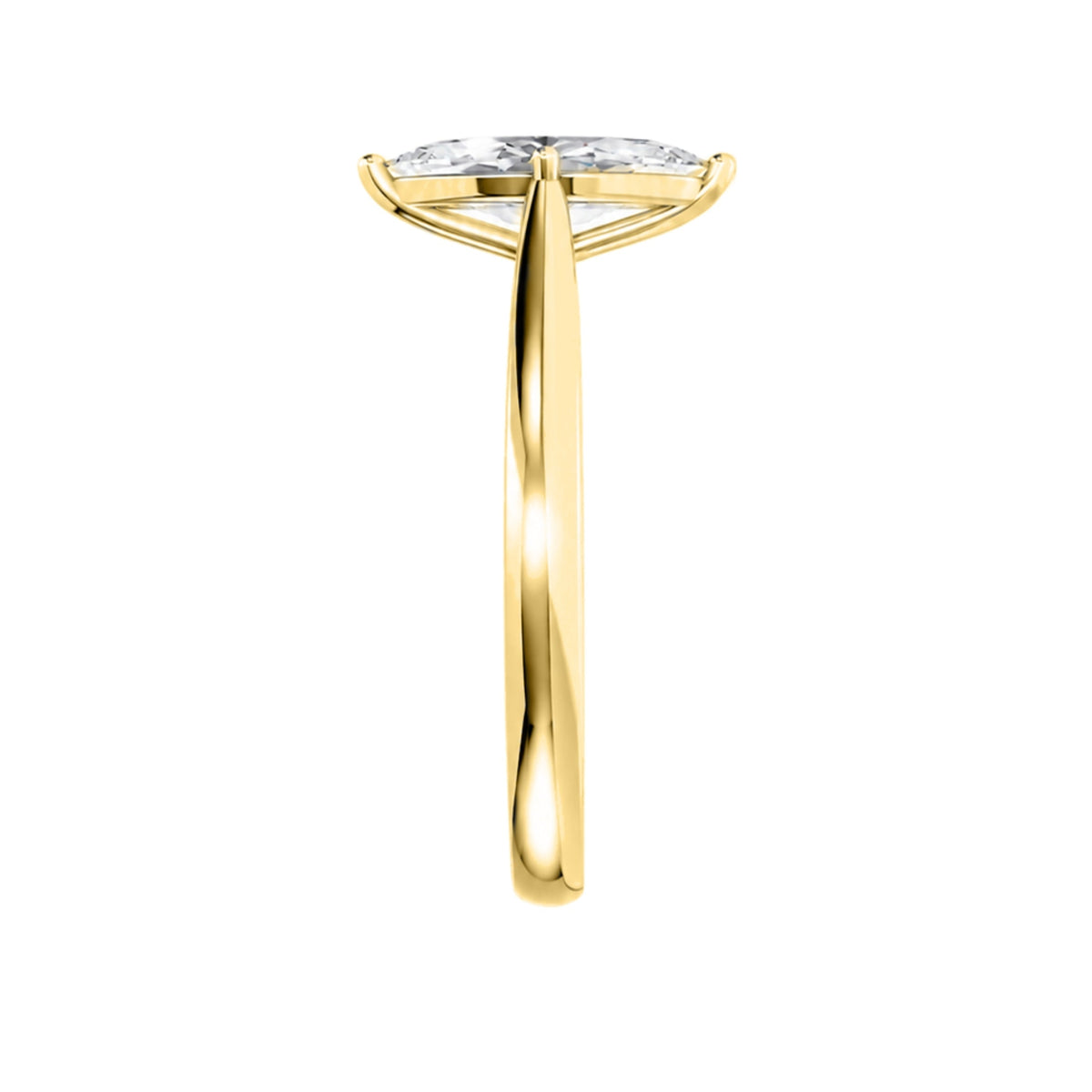 Lab-Grown Diamond Marquise Cut Solitaire Engagement Ring in 14K White Gold or 14K Yellow Gold