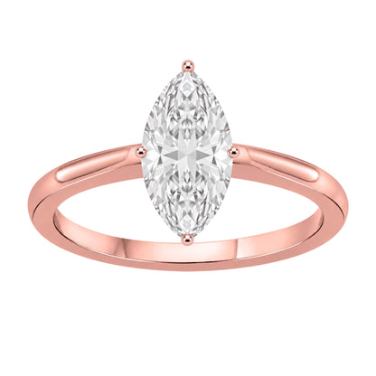 Lab-Grown Diamond Marquise Cut Solitaire Engagement Ring in 14K White Gold or 14K Yellow Gold