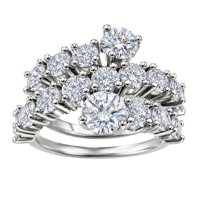 3 ct. T.W. Lab-Grown Diamond Round Statement Engagement Ring in Sterling Silver or 14K Gold over Silver