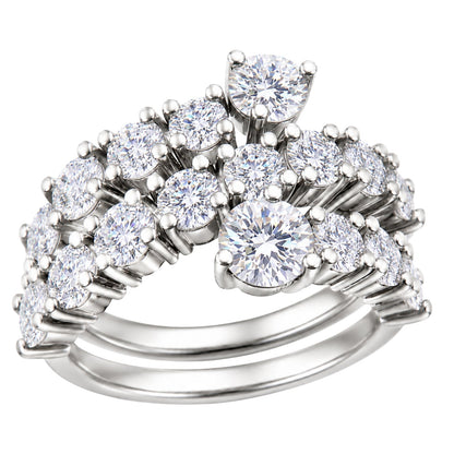 3 ct. T.W. Lab-Grown Diamond Round Statement Engagement Ring in Sterling Silver or 14K Gold over Silver