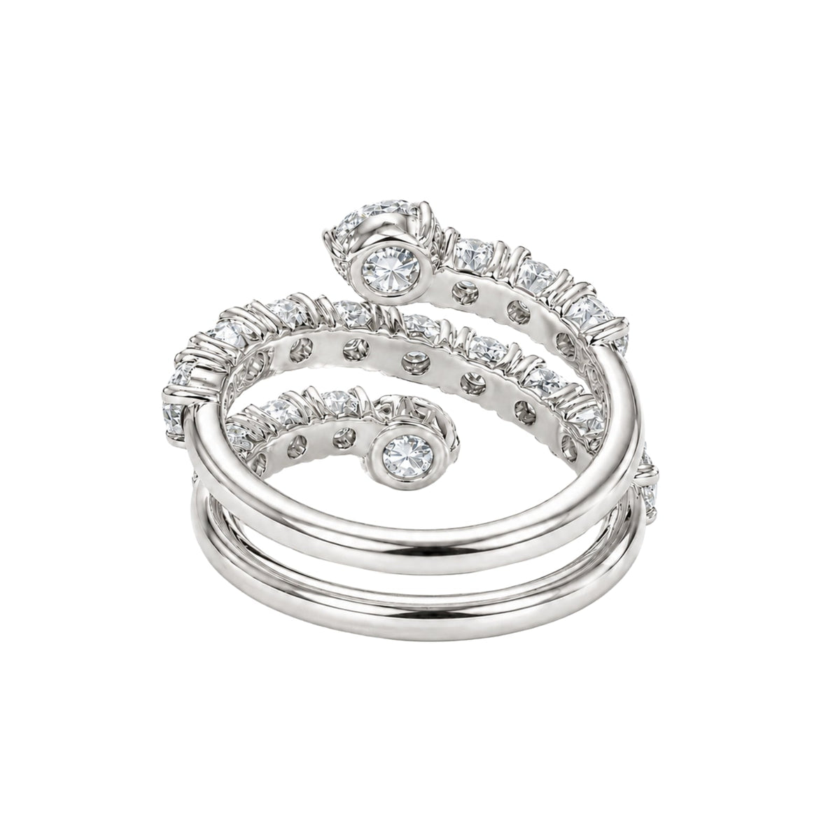 3 ct. T.W. Lab-Grown Diamond Round Statement Engagement Ring in Sterling Silver or 14K Gold over Silver