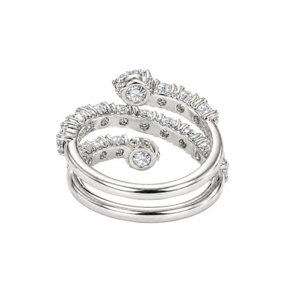 3 ct. T.W. Lab-Grown Diamond Round Statement Engagement Ring in Sterling Silver or 14K Gold over Silver