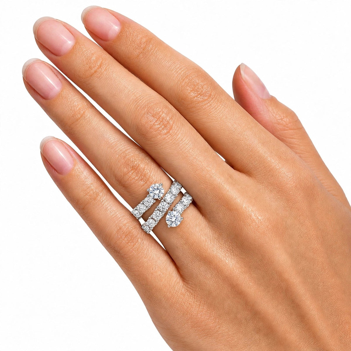 3 ct. T.W. Lab-Grown Diamond Round Statement Engagement Ring in Sterling Silver or 14K Gold over Silver