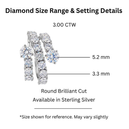 3 ct. T.W. Lab-Grown Diamond Round Statement Engagement Ring in Sterling Silver or 14K Gold over Silver