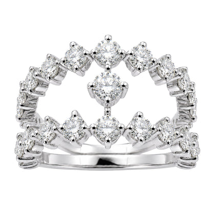 2 ct. T.W. Lab-Grown Diamond Round Statement Engagement Ring in Sterling Silver or 14K Gold over Silver