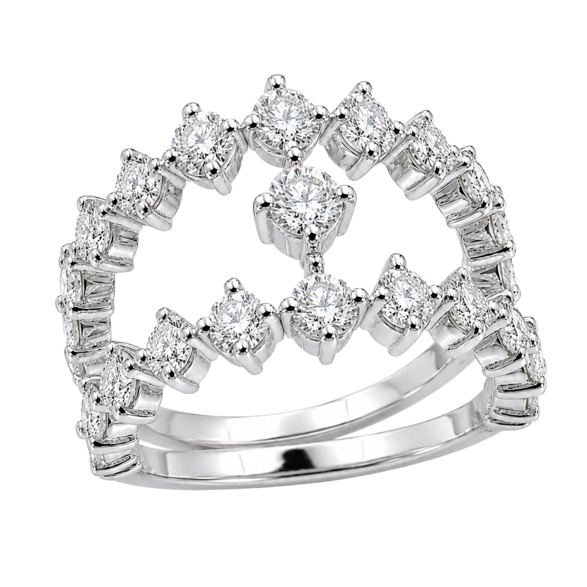 2 ct. T.W. Lab-Grown Diamond Round Statement Engagement Ring in Sterling Silver or 14K Gold over Silver