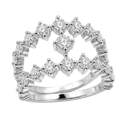 2 ct. T.W. Lab-Grown Diamond Round Statement Engagement Ring in Sterling Silver or 14K Gold over Silver