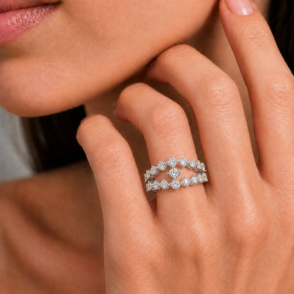 2 ct. T.W. Lab-Grown Diamond Round Statement Engagement Ring in Sterling Silver or 14K Gold over Silver