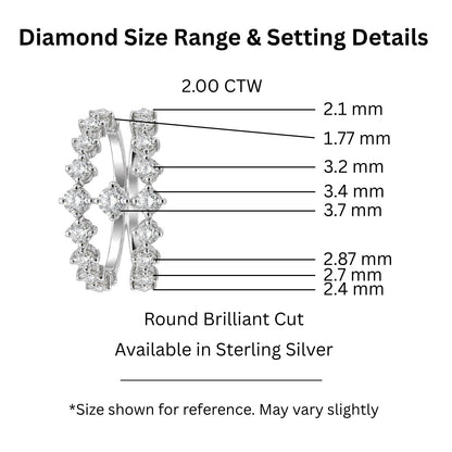2 ct. T.W. Lab-Grown Diamond Round Statement Engagement Ring in Sterling Silver or 14K Gold over Silver