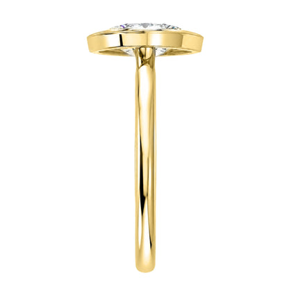 Lab-Grown Diamond Marquise Cut Solitaire Bezel Engagement Ring in 14K White Gold or 14K Yellow Gold
