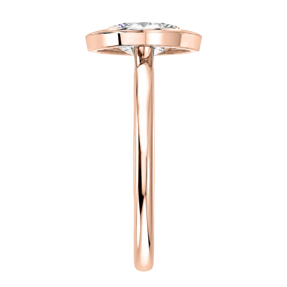 Lab-Grown Diamond Marquise Cut Solitaire Bezel Engagement Ring in 14K White Gold or 14K Yellow Gold