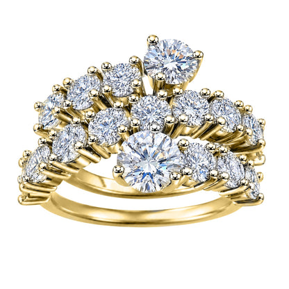 3 ct. T.W. Lab-Grown Diamond Round Statement Engagement Ring in Sterling Silver or 14K Gold over Silver