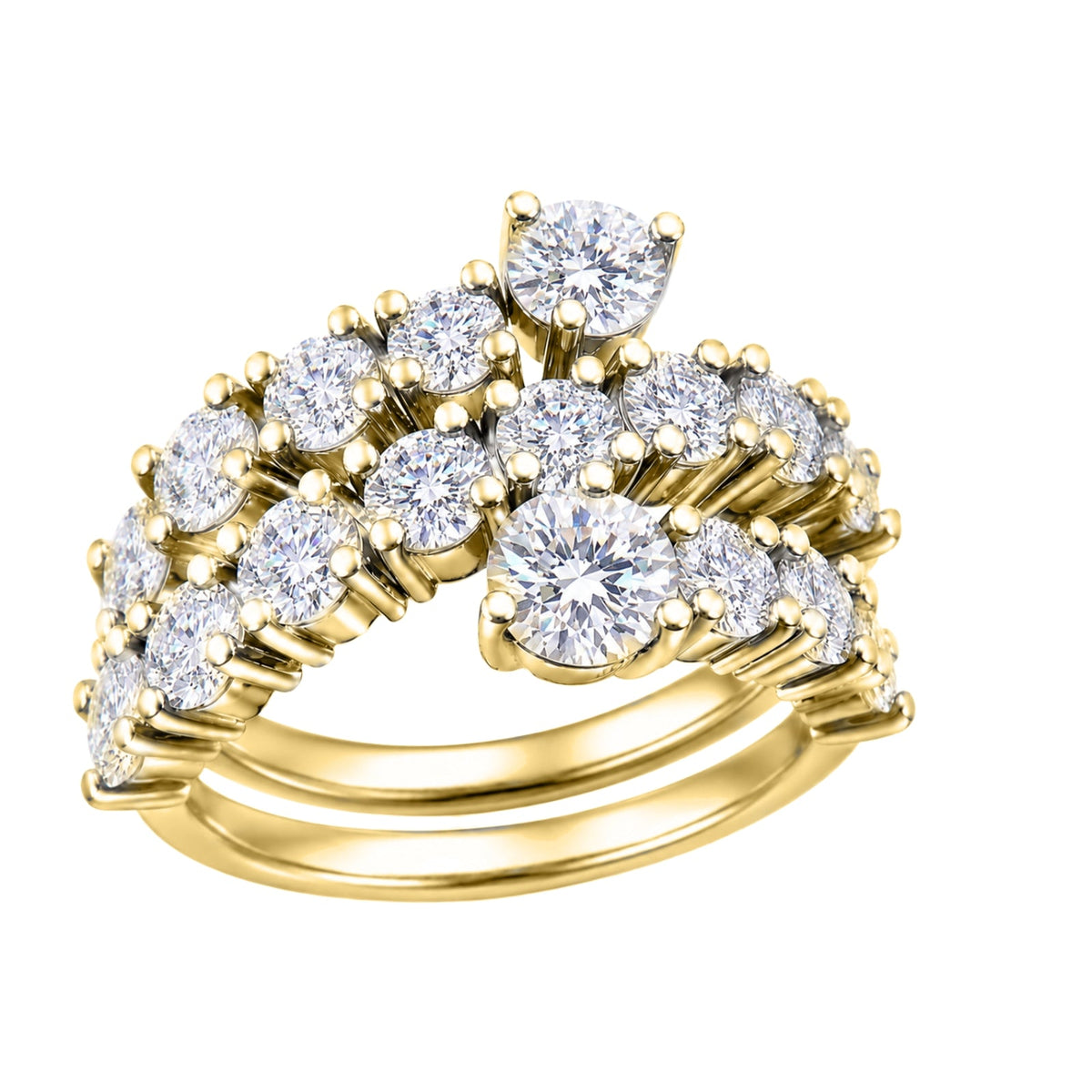 3 ct. T.W. Lab-Grown Diamond Round Statement Engagement Ring in Sterling Silver or 14K Gold over Silver