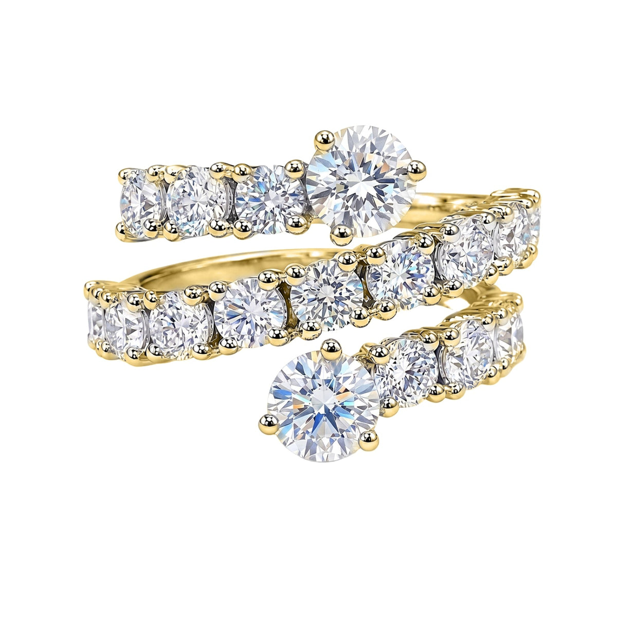 3 ct. T.W. Lab-Grown Diamond Round Statement Engagement Ring in Sterling Silver or 14K Gold over Silver