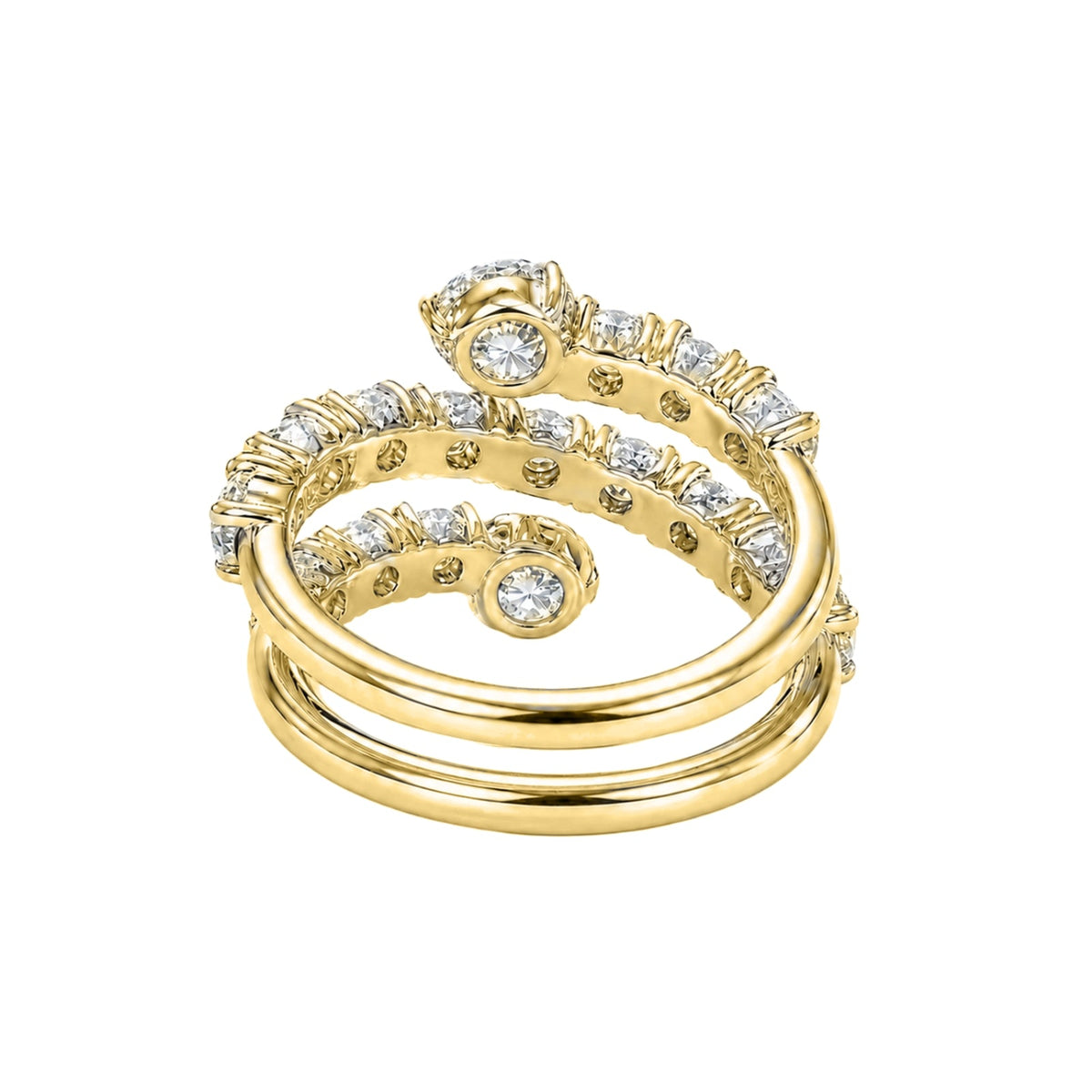 3 ct. T.W. Lab-Grown Diamond Round Statement Engagement Ring in Sterling Silver or 14K Gold over Silver