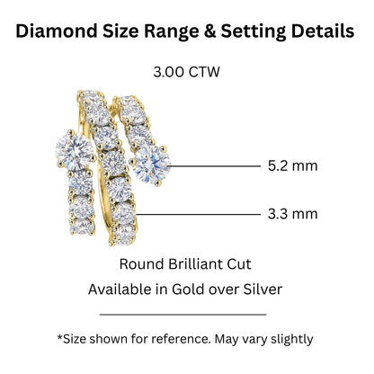 3 ct. T.W. Lab-Grown Diamond Round Statement Engagement Ring in Sterling Silver or 14K Gold over Silver