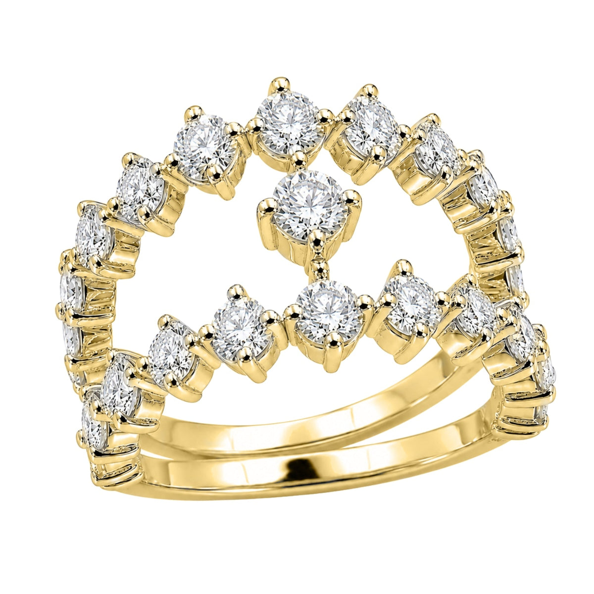 2 ct. T.W. Lab-Grown Diamond Round Statement Engagement Ring in Sterling Silver or 14K Gold over Silver