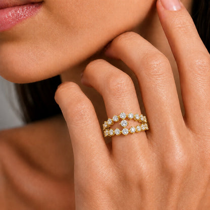 2 ct. T.W. Lab-Grown Diamond Round Statement Engagement Ring in Sterling Silver or 14K Gold over Silver