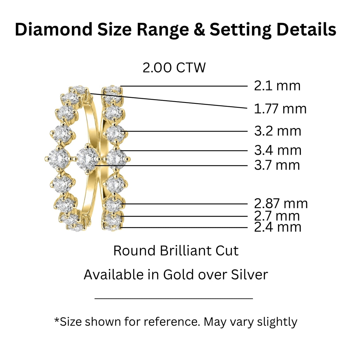 2 ct. T.W. Lab-Grown Diamond Round Statement Engagement Ring in Sterling Silver or 14K Gold over Silver