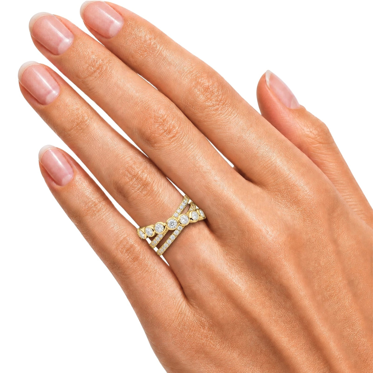 2 ct. T.W. Lab-Grown Diamond Round Statement Engagement Ring in Sterling Silver or 14K Gold over Silver