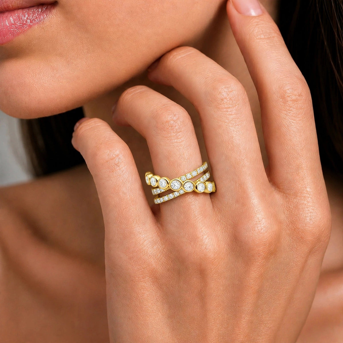 2 ct. T.W. Lab-Grown Diamond Round Statement Engagement Ring in Sterling Silver or 14K Gold over Silver