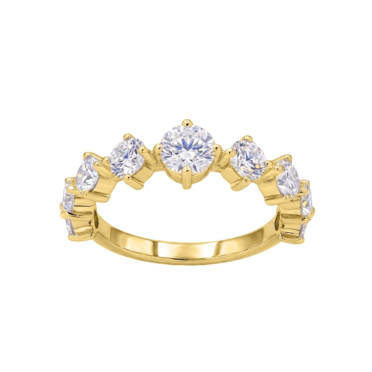 2 ct. T.W. Lab-Grown Diamond Round Band Wedding Ring in Sterling Silver or 14K Gold over Silver