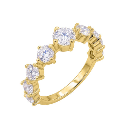 2 ct. T.W. Lab-Grown Diamond Round Band Wedding Ring in Sterling Silver or 14K Gold over Silver